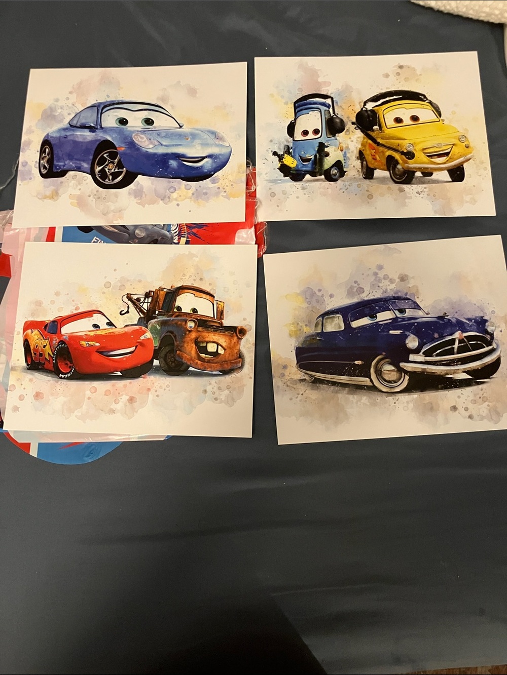 Pixar Cars Character Art Prints Set of 12